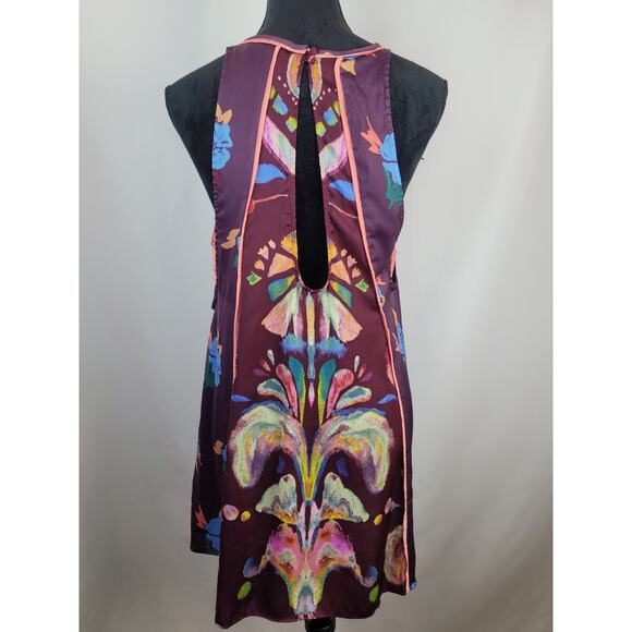 Free People Burgundy Floral Dream Free Tunic Top Blouse Size S - Picture 5 of 9